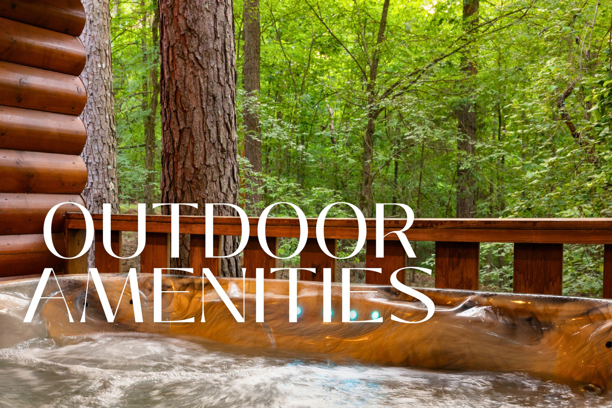 Soak in the bubbling hot tub with nature as your backdrop.
