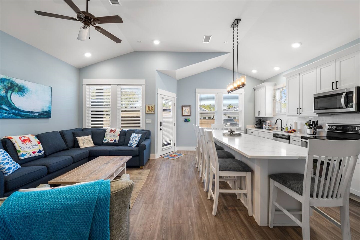Living room and kitchen space
