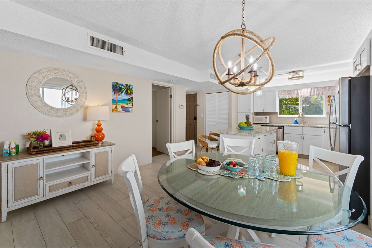 Comfortable dining space for family and friends.