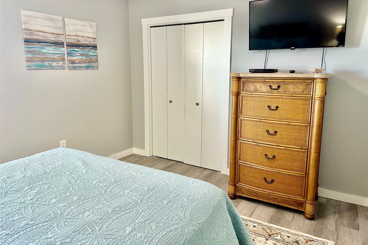 Plenty of storage in Bedroom #2, and a Smart tv!