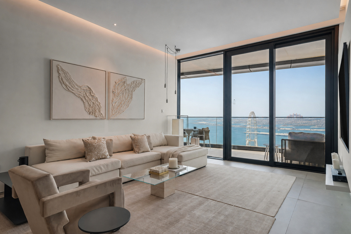 Large living room with panoramic view
