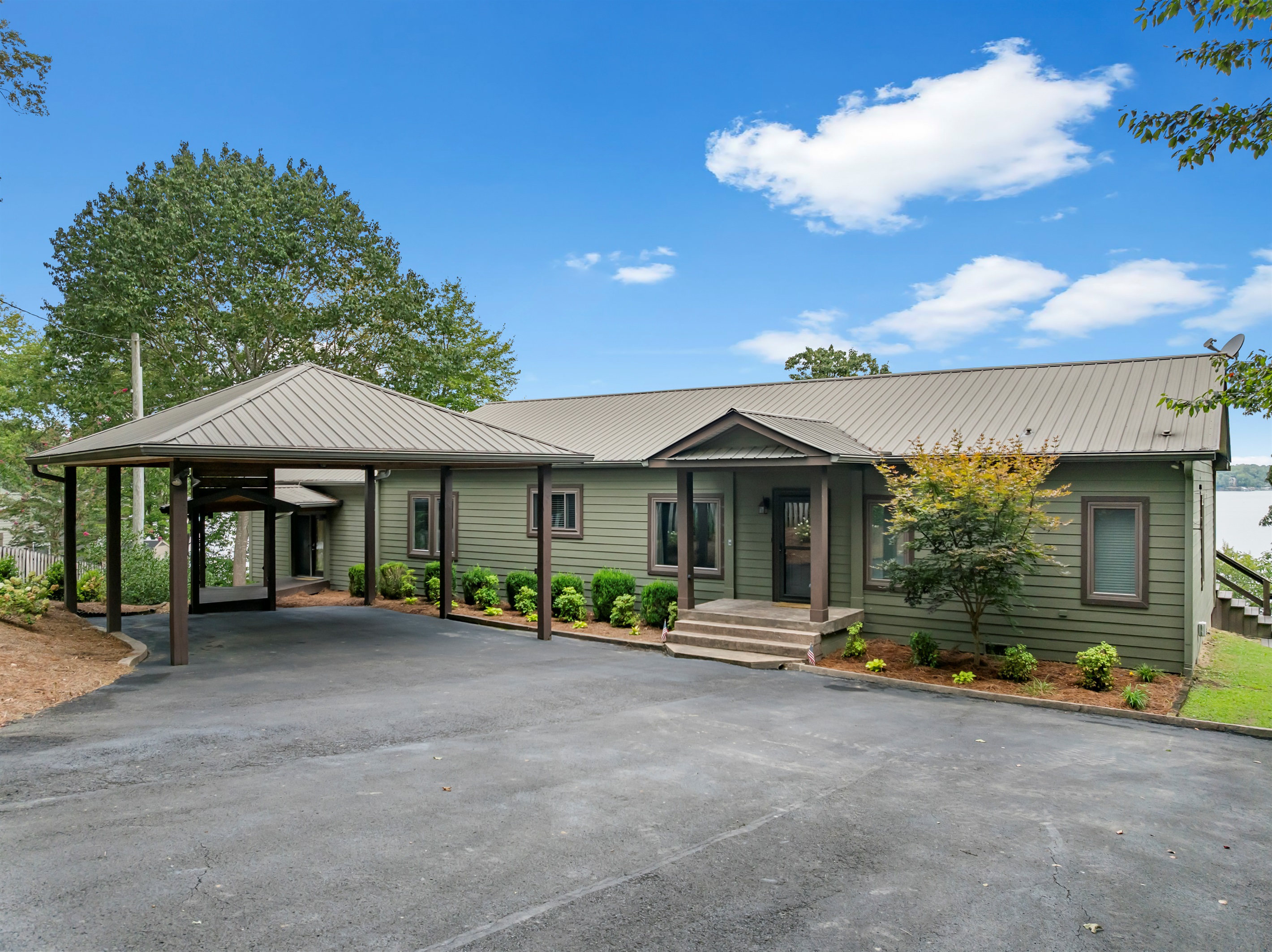 Front of the House w/ Covered Carport