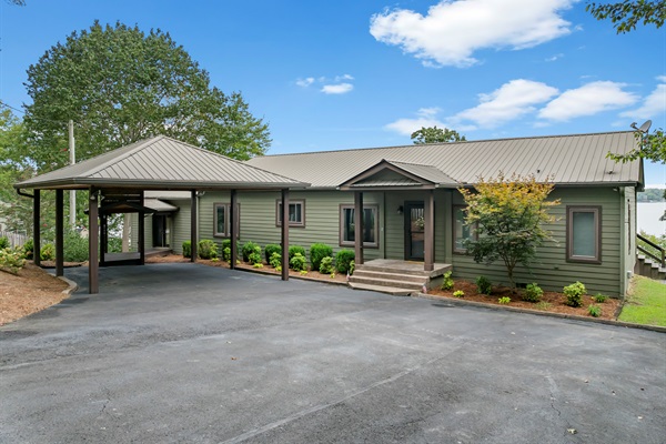 Front of the House w/ Covered Carport