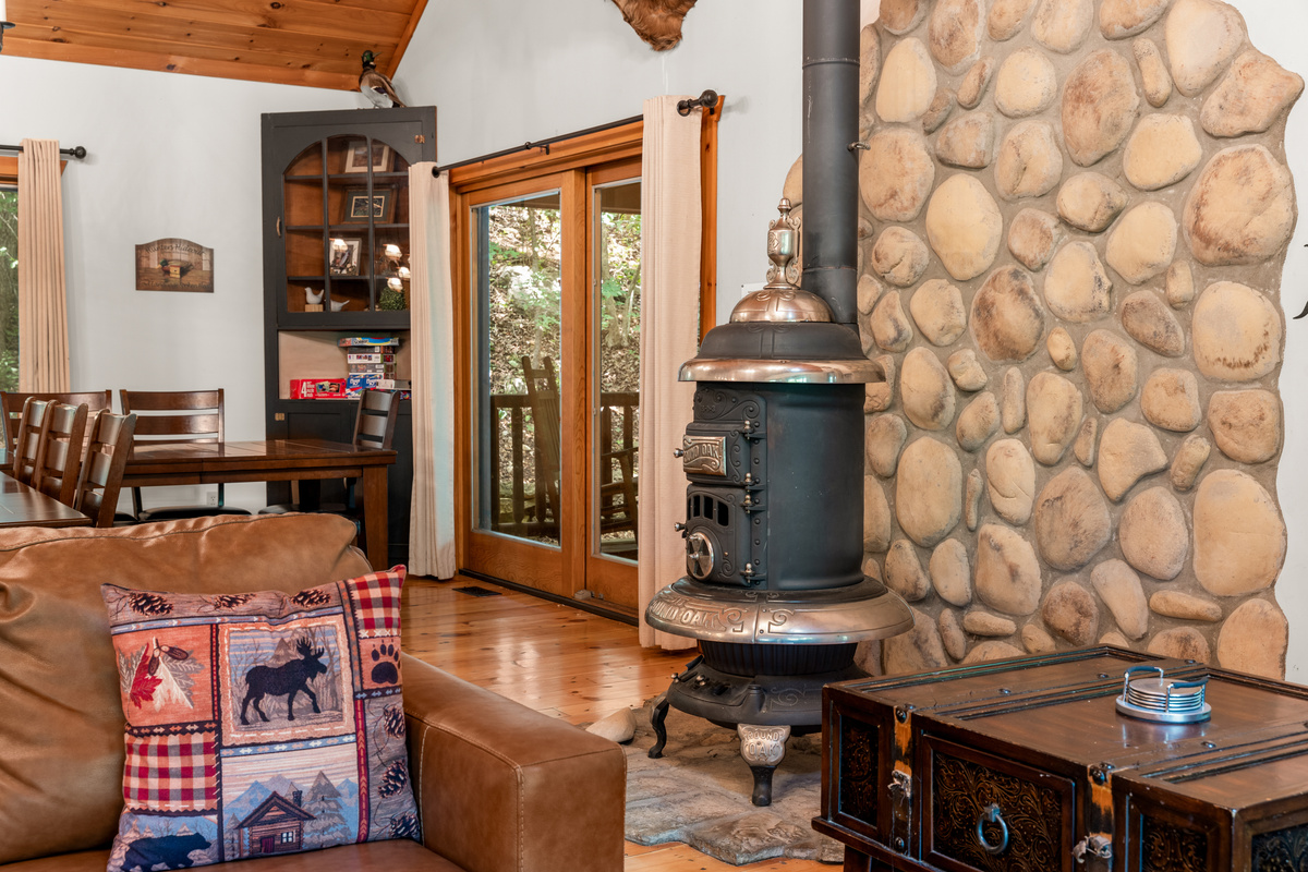 Beautiful Round Oak wood stove.
