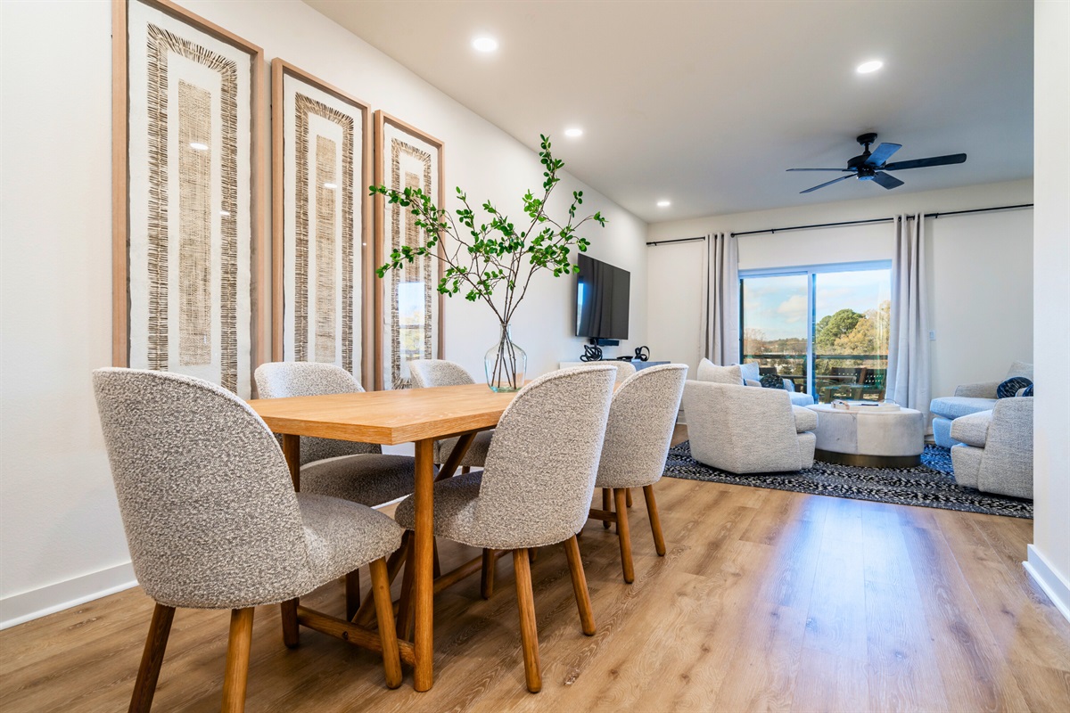 Dining Room Opens to the Living Room and Main Floor Balcony