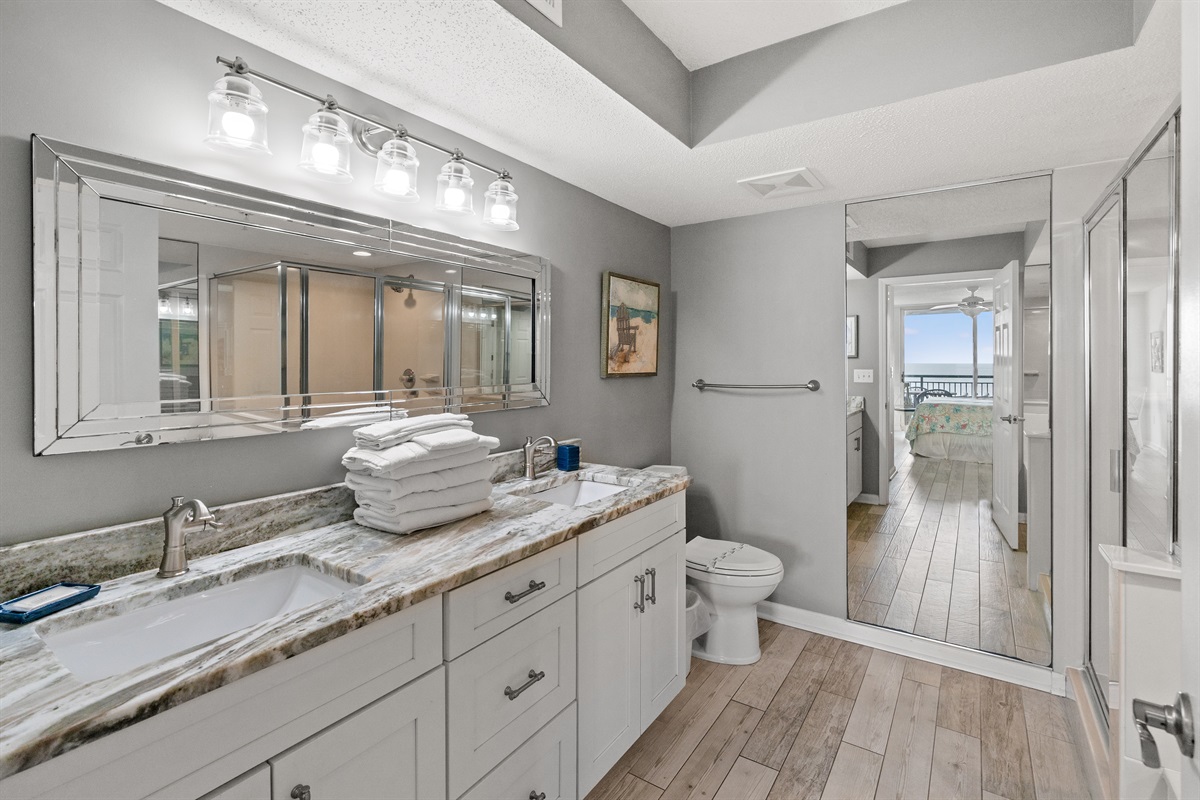 Main Bathroom with double sinks