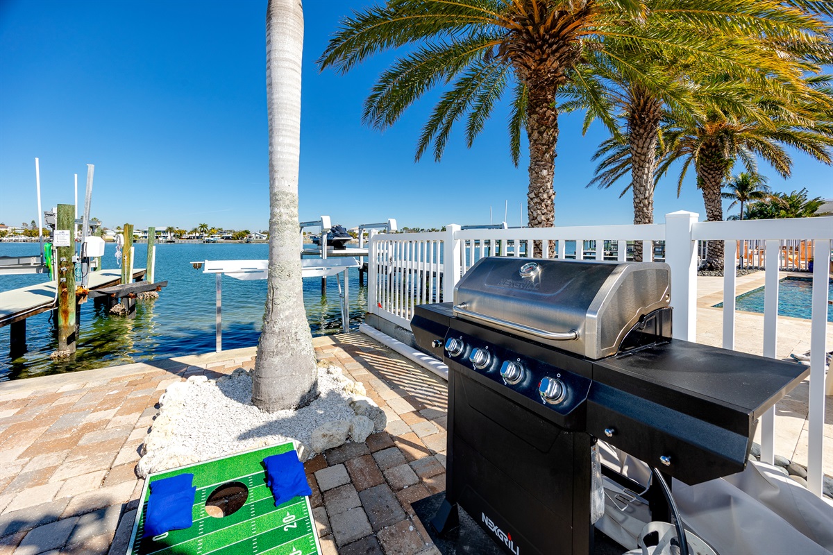Grill up some local seafood for the family and enjoy the water front view