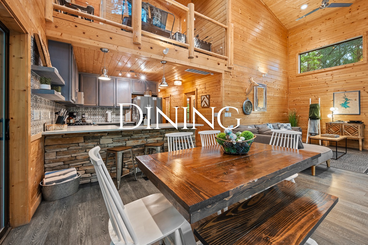 Just steps away, the dining area offers a welcoming place to gather for meals and share stories from the day.