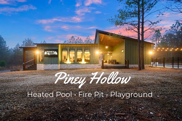 Welcome to Piney Hollow! Escape to this truly unique cabin, complete with a private pool, fire pit, huge playground —perfect for family fun and relaxation