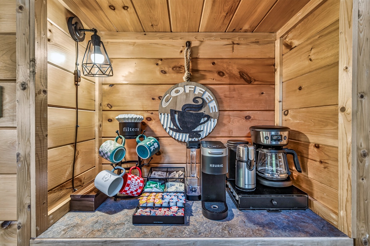 COFFEE!!  Need we say more?  Oh, and tea.  And hot chocolate.