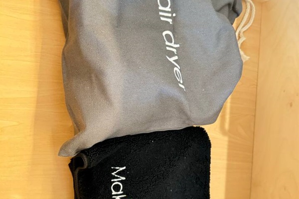 Hair dryer and make up towels