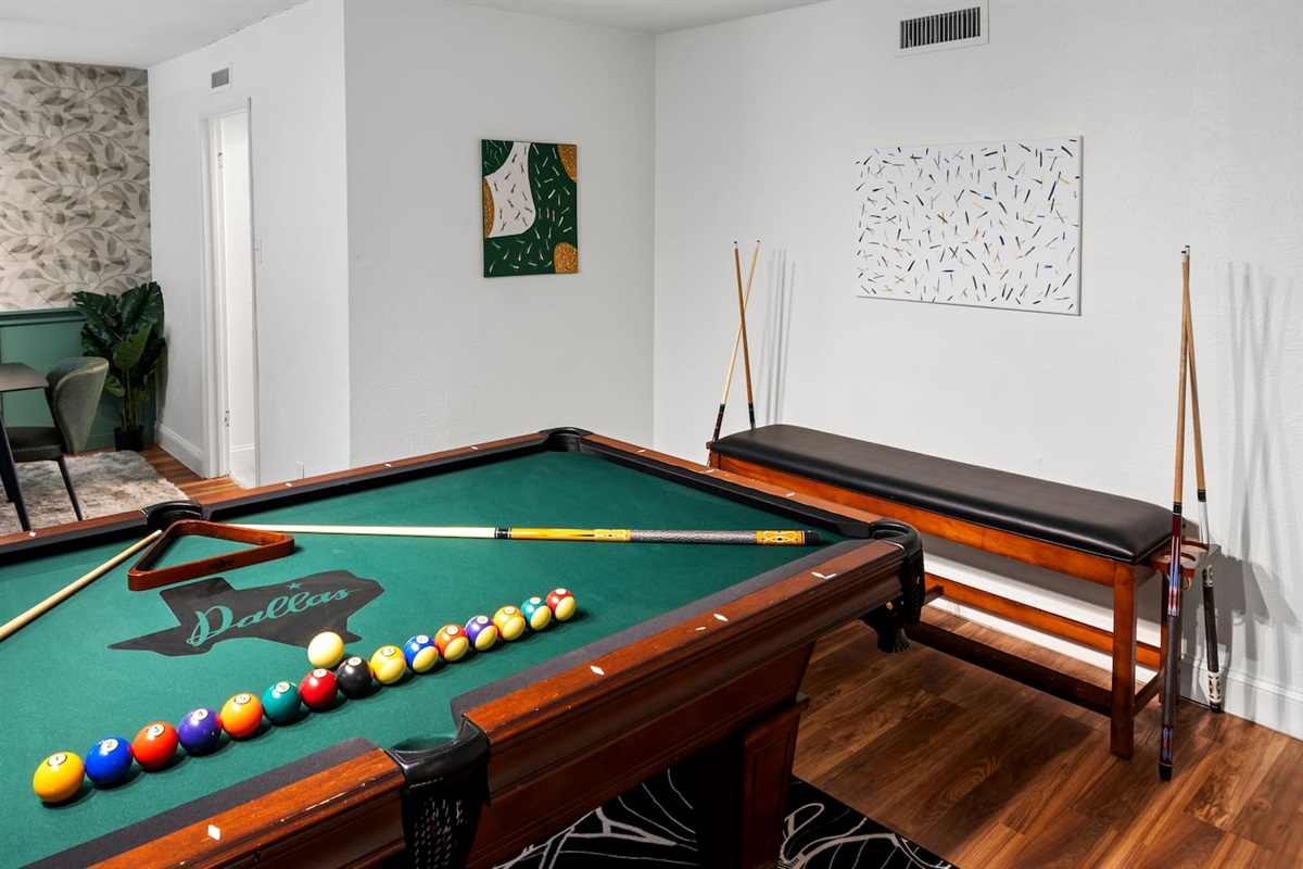 Level up your stay with a dedicated game room featuring a professional-grade pool table.