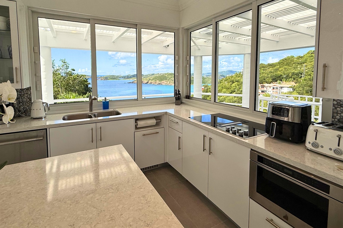 A gorgeous view while cooking or just gathering in the kitchen.