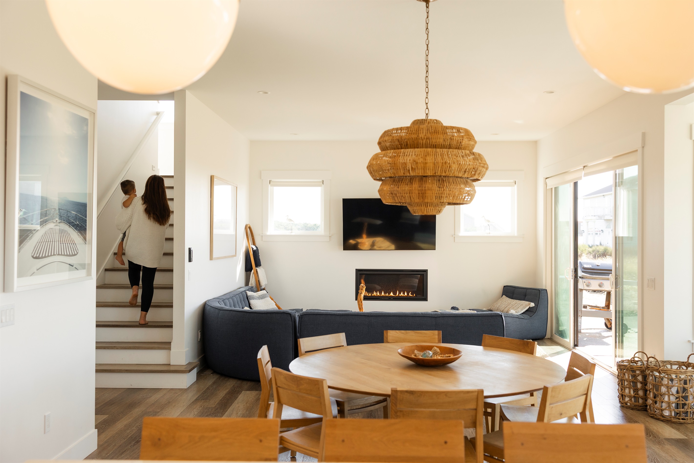 {Head Upstairs} Four of the five bedrooms are located on the upper level — perfect for gathering the whole crew in one cozy space.