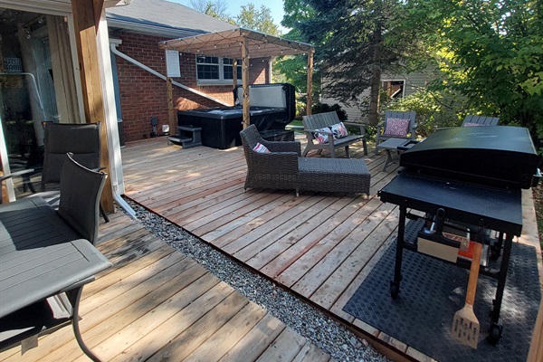 Large area to hang out, relax and grill using the Blackstone 