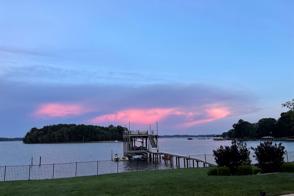 Sunset views of lake