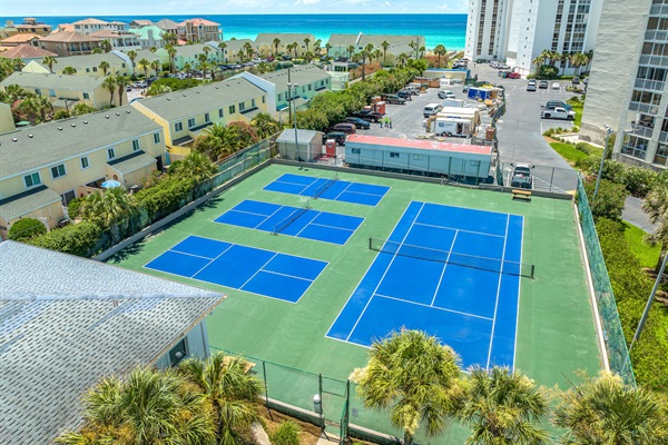 Practice your tennis serve at the nearby courts