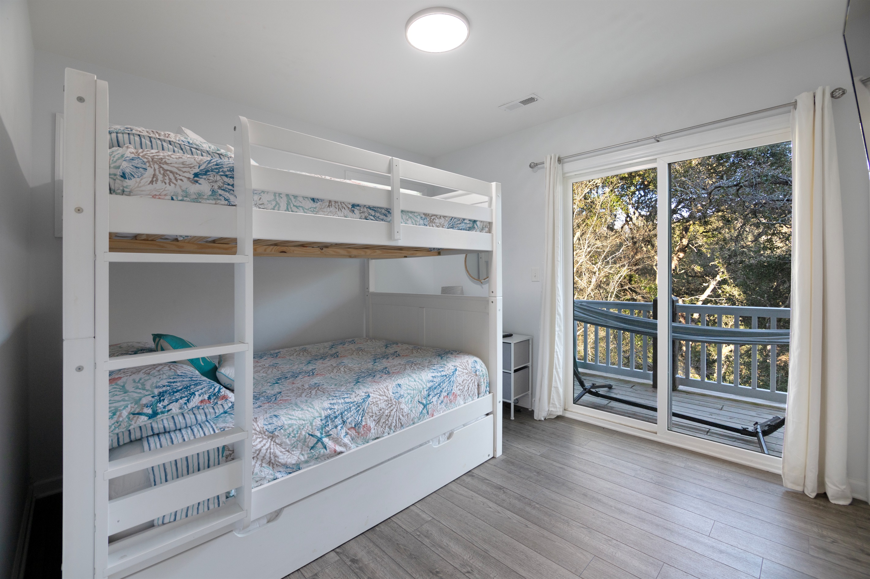 Perfect group sleeping space plus deck convenience and TV