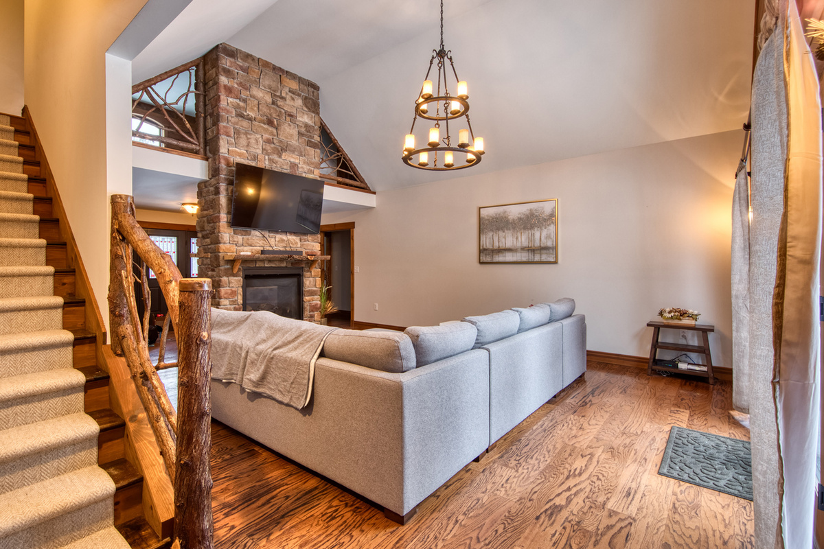 Plenty of comfortable seating makes movie nights and family gatherings effortless.