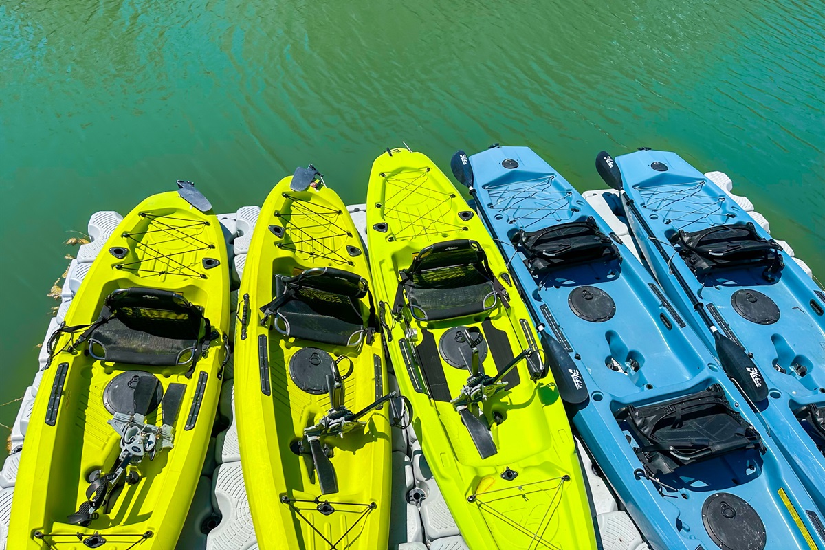 And your stay includes the use of these 5 kayaks.