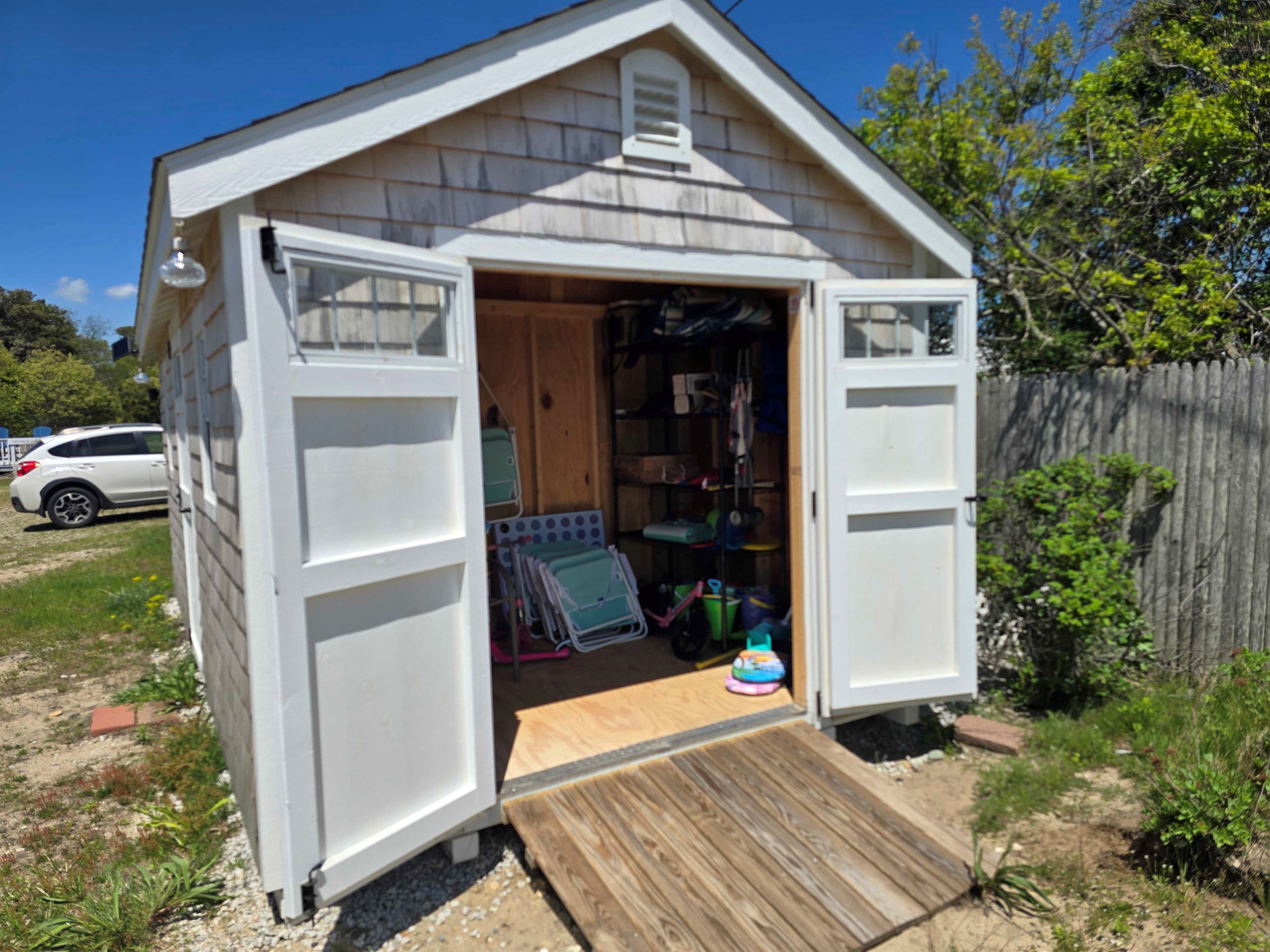 Help yourself to beach chairs and fun beach toys from the shed!