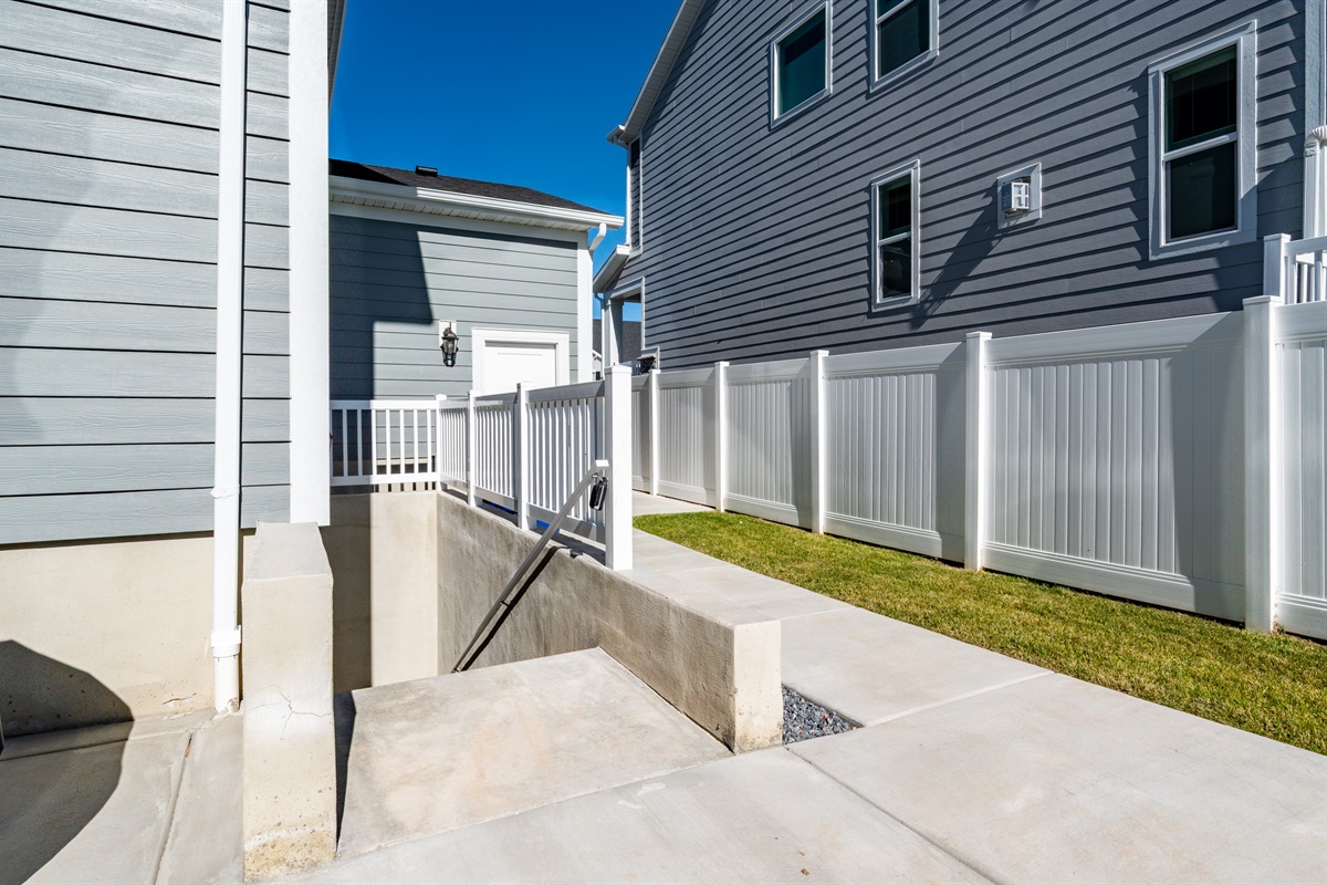 Private lower-level entrance leading to your cozy mountain retreat.