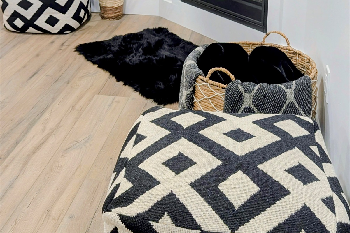 Downstairs living room fireplace.