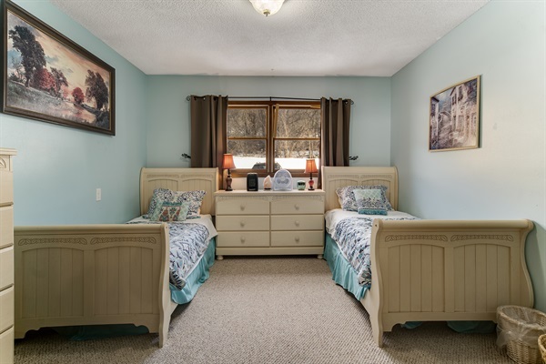 Explorer's Haven offers twin beds and is closest to the main level bathroom.