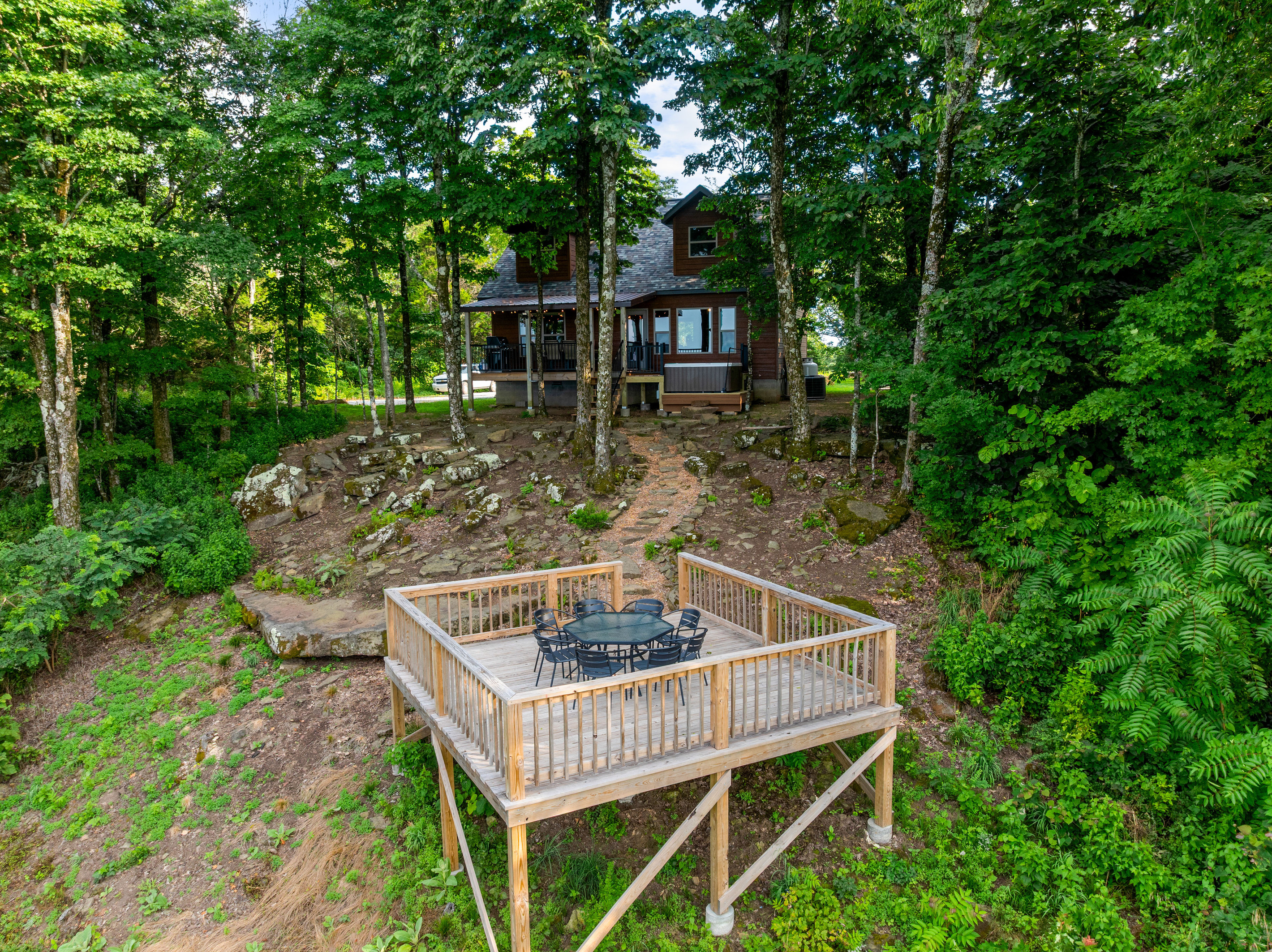 Drone View Of The Back Yard