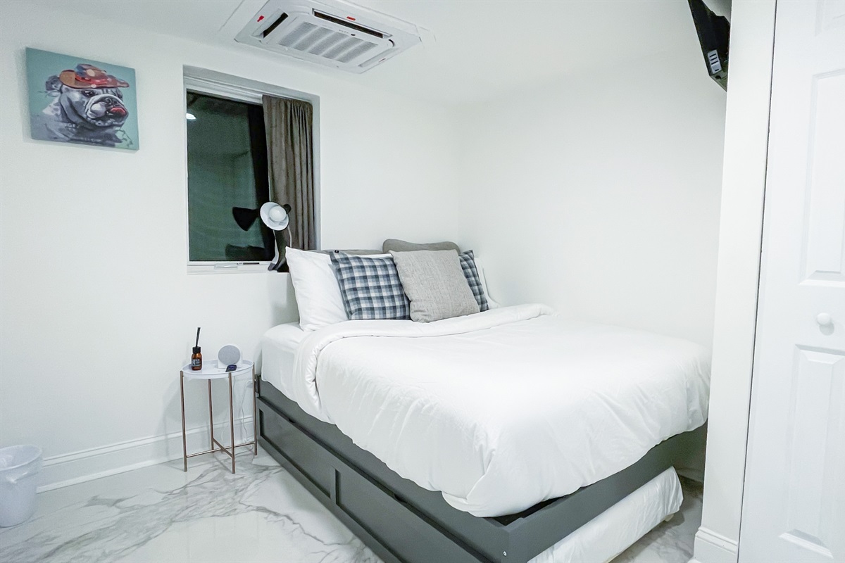 Bedroom #9 on the lower level has a full bed with a twin trundle underneath