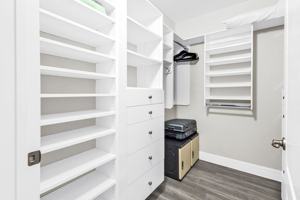 Master bedroom walk in closet.