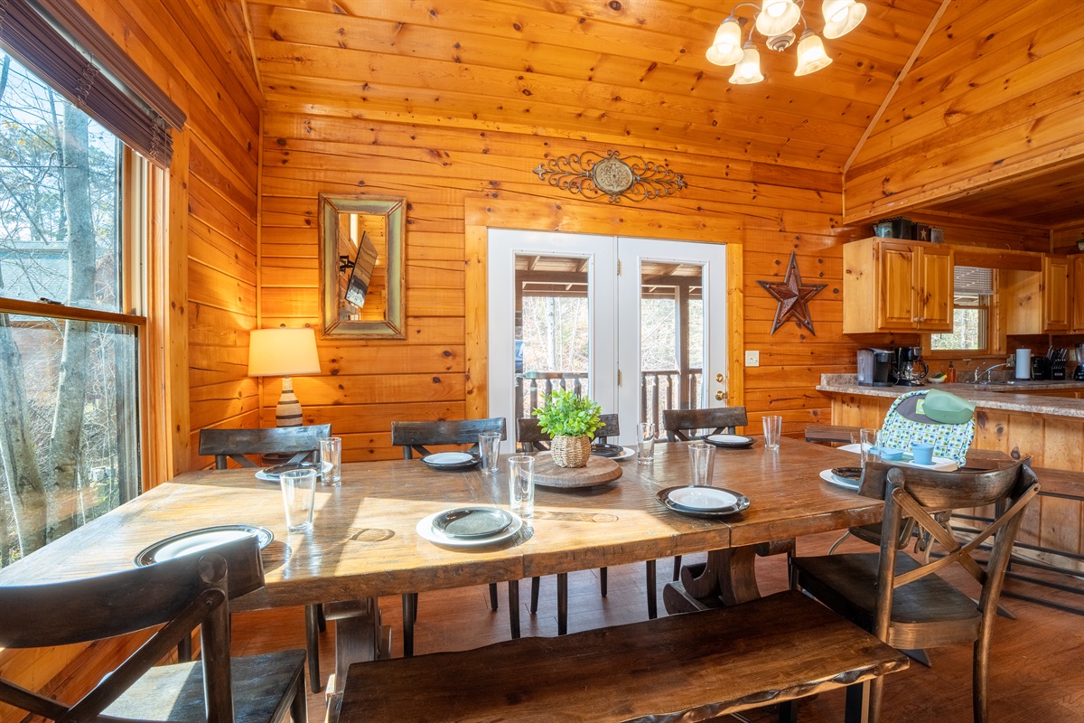 Gather around the table where there is plenty of room, even for your little one.