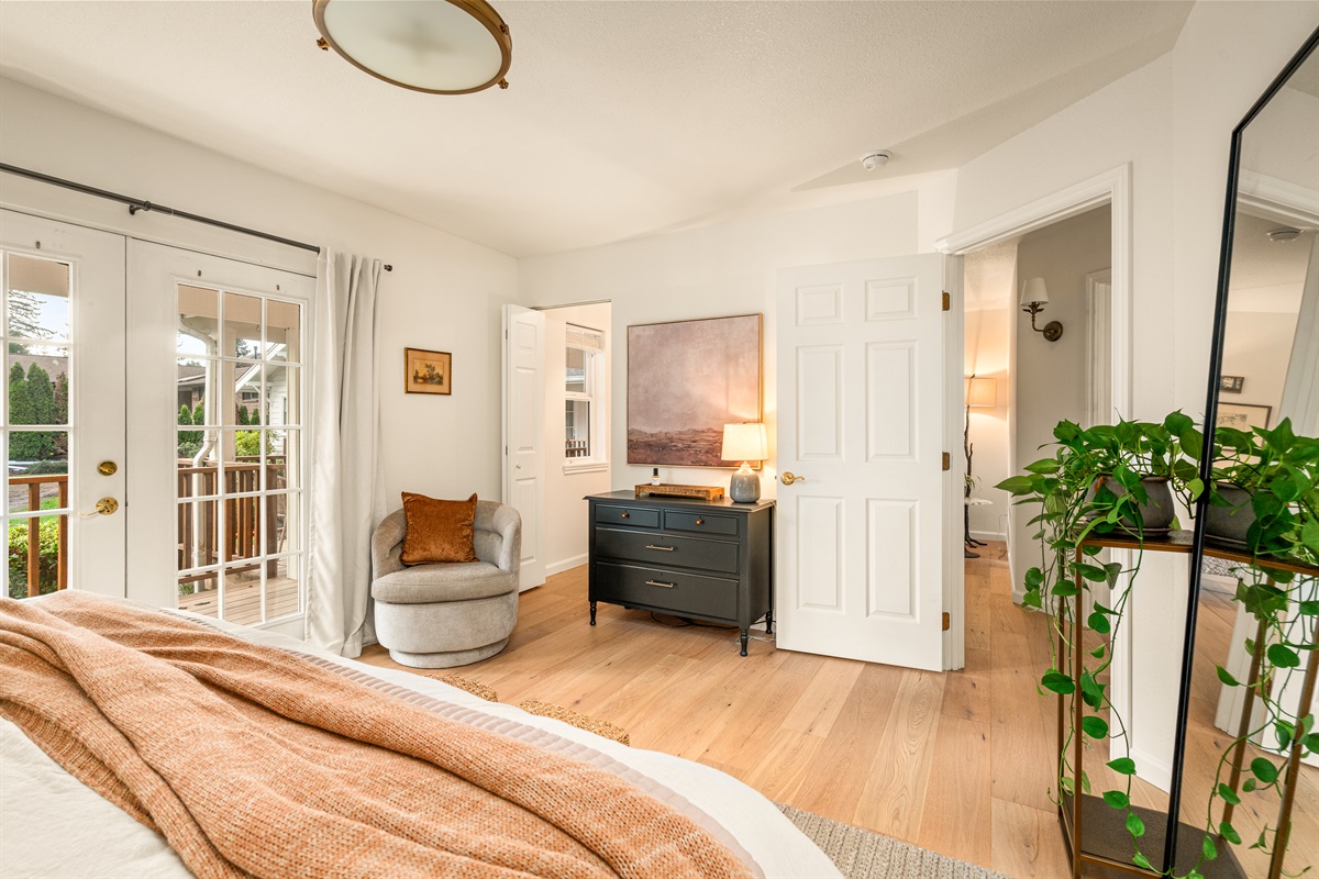 Light bright primary with room darkening curtains, nature white noise machine and air filter for the perfect night's sleep.