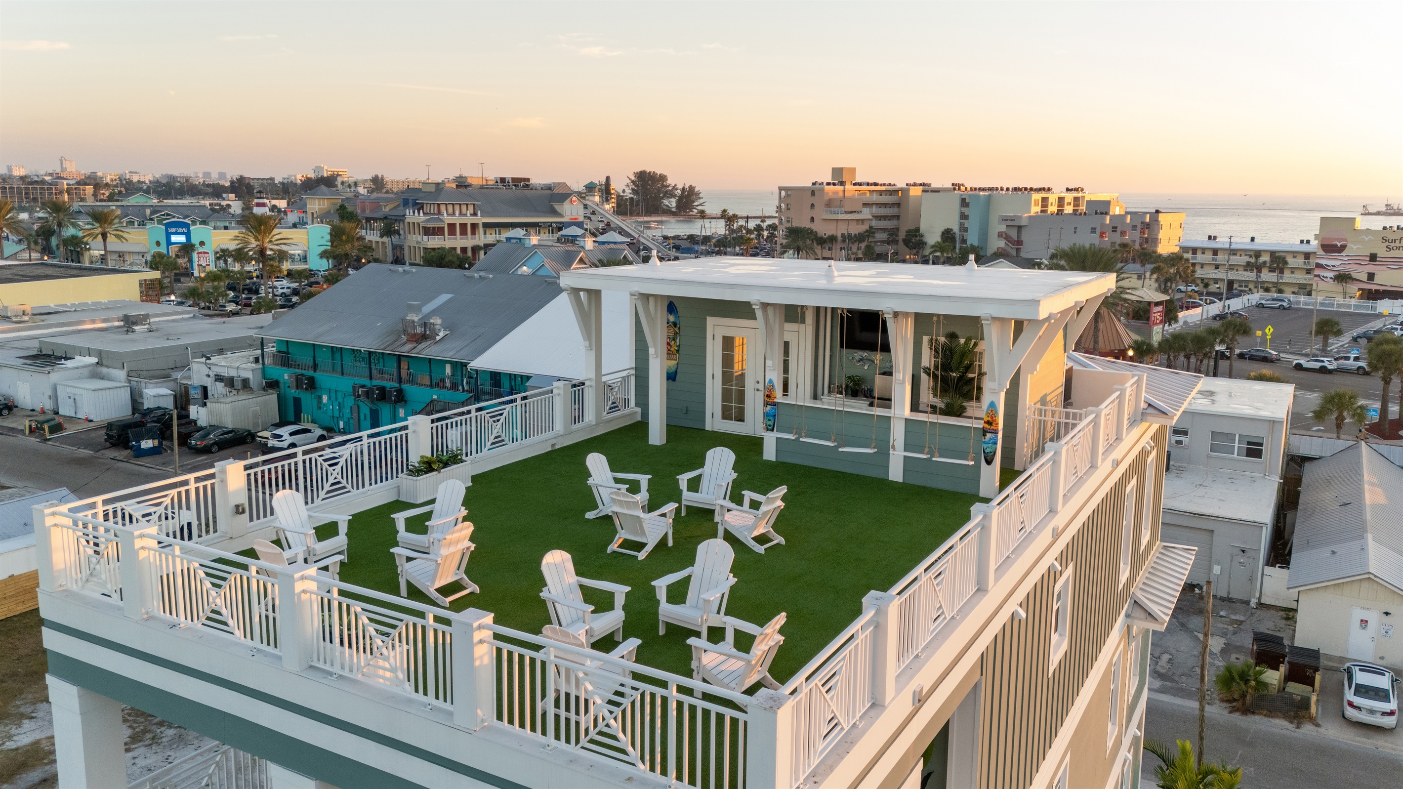 Stunning rooftop w/ panoramic water views and foldable chairs to make space for any type of event!