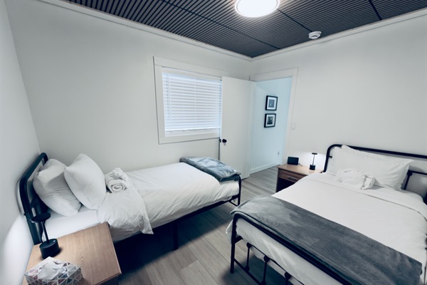 Bedroom with two twin beds — ideal for kids or friends