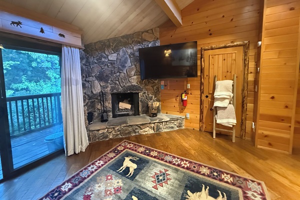 Curl up on the couch, light a fire and watch your favorite show in total comfort