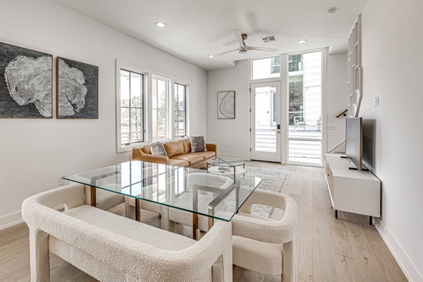 View from dining area to living area