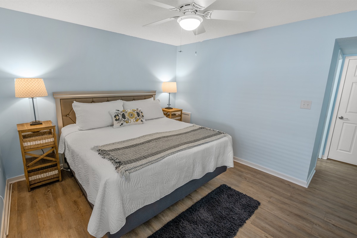 Large Main Bedroom with King bed.
