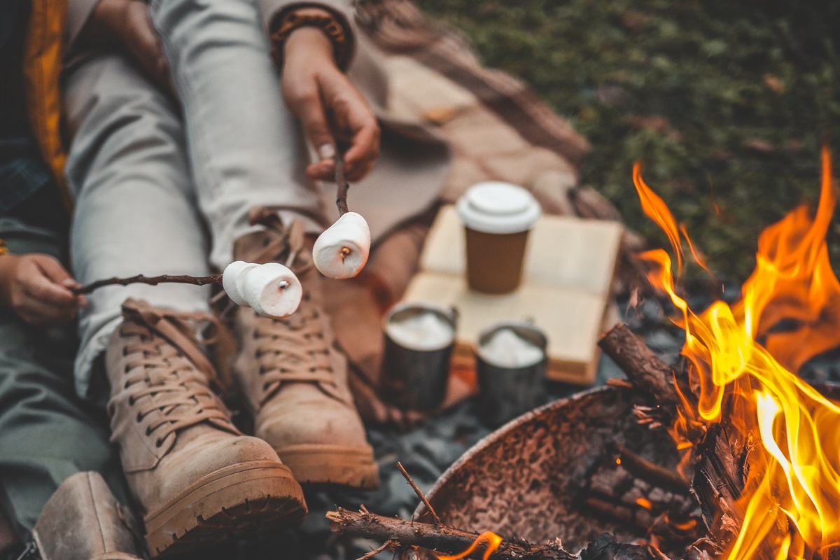Toasting marshmallows is a cottage tradition