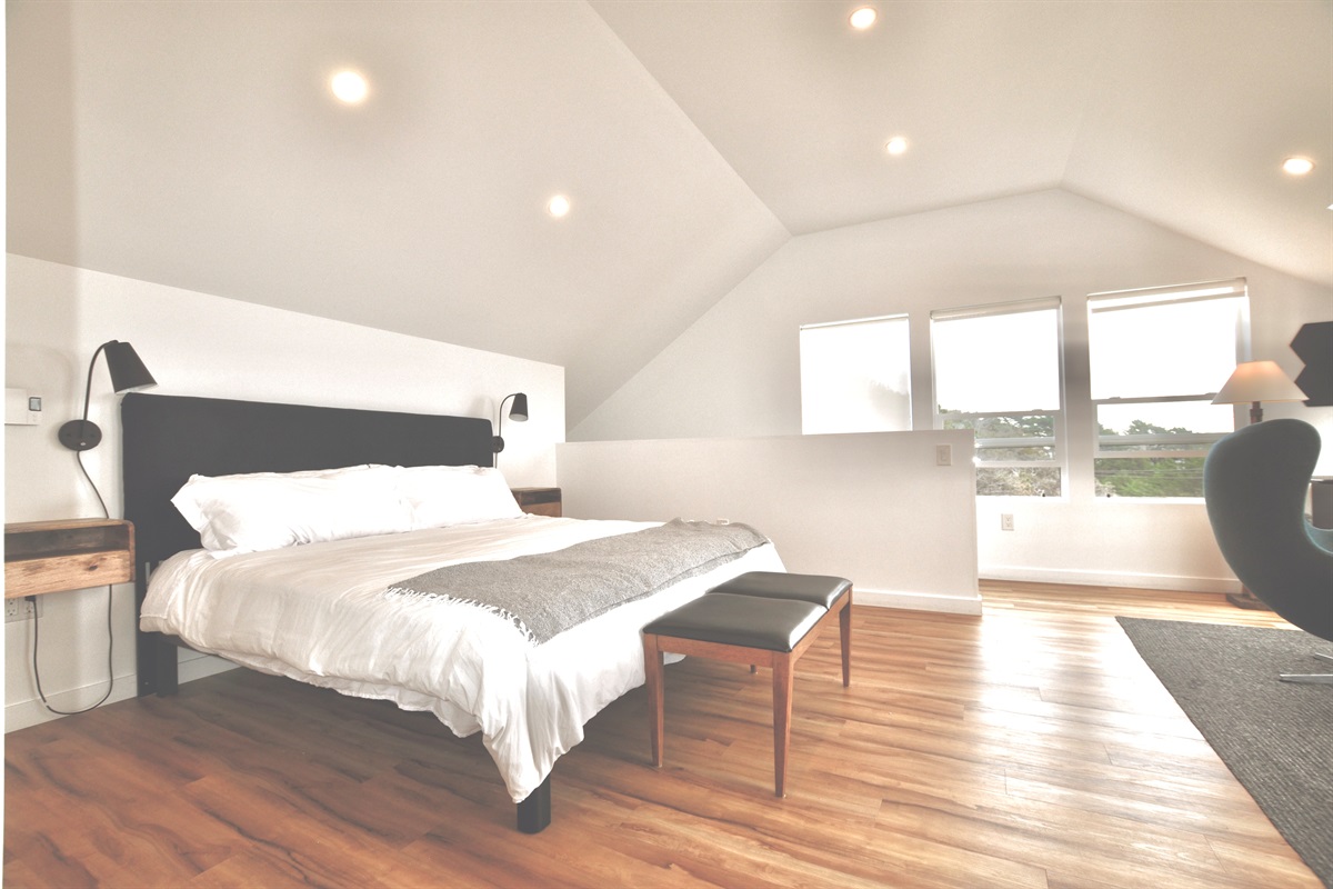 King bed with quality linens and plenty of room.