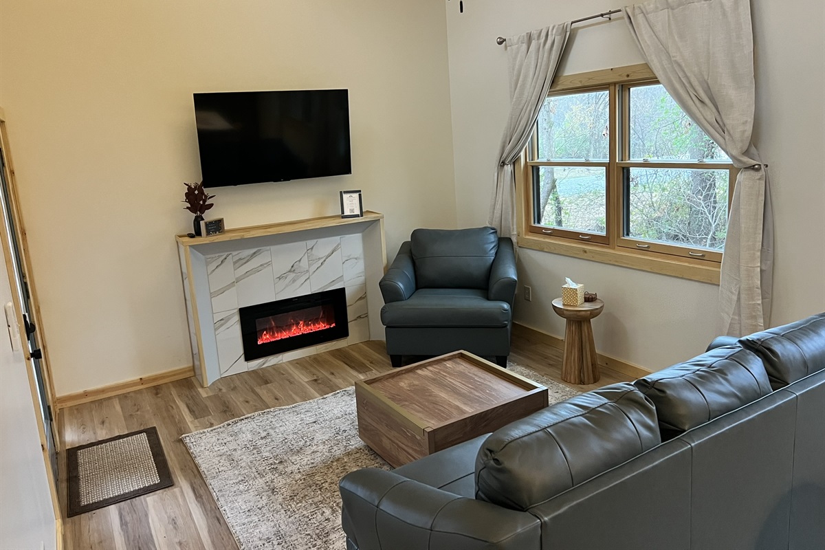 Smart TV with Electric Fireplace