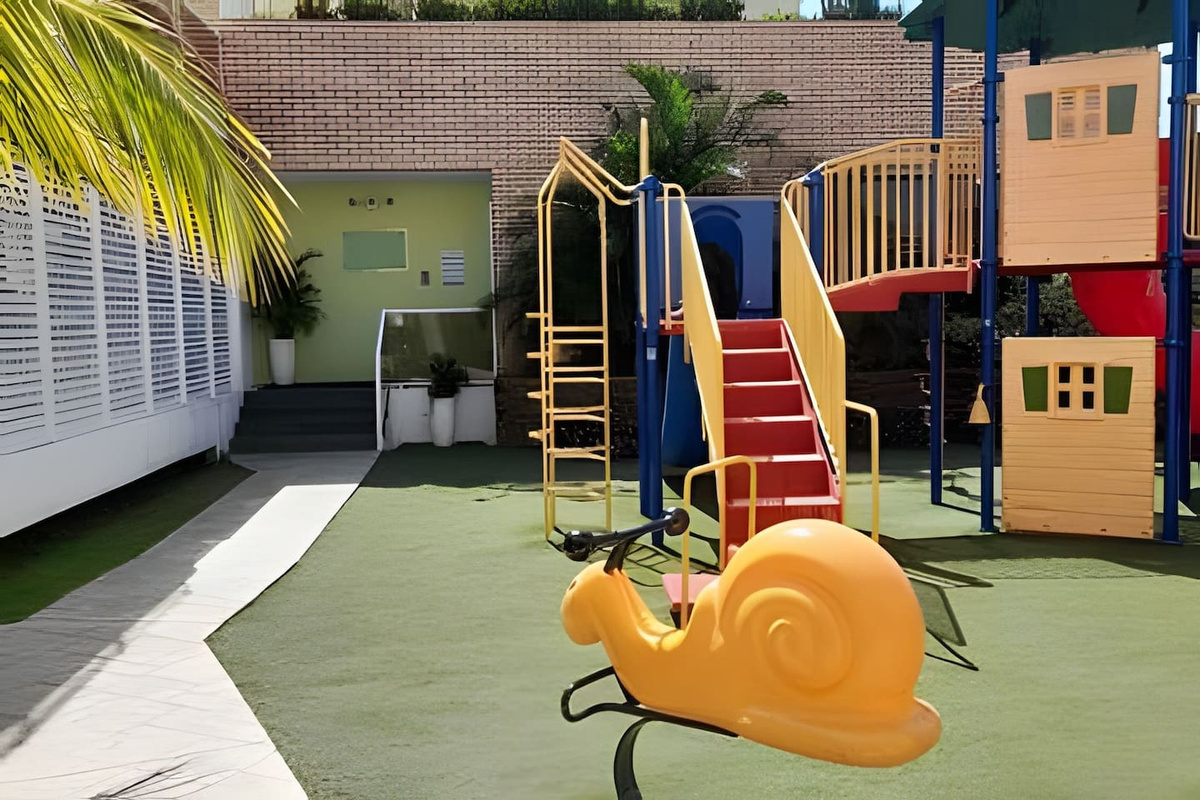A colorful playground perfect for kids to climb, slide, and have a blast.