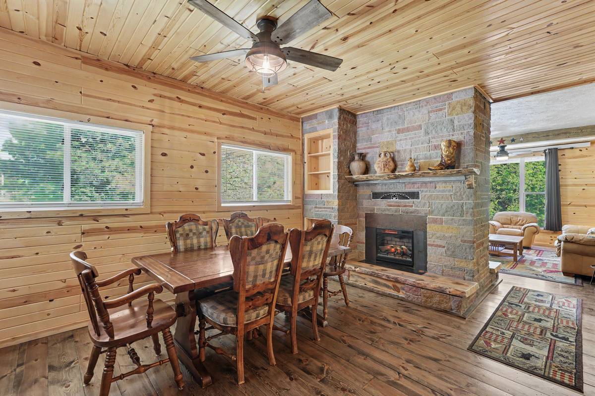 Fireplace and Dining/Gaming Seating 
