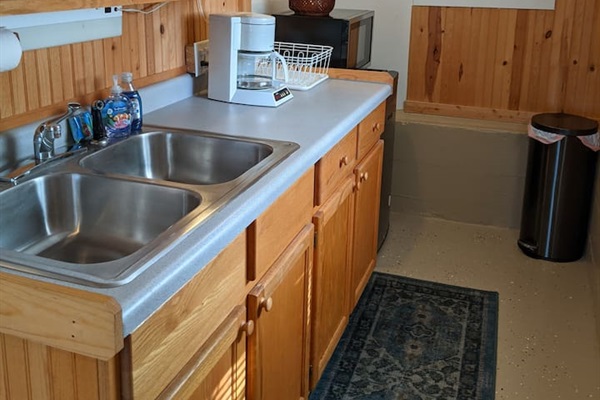 kitchenette in efficiency apartment (microwave, mini-fridge, coffee maker, toaster)