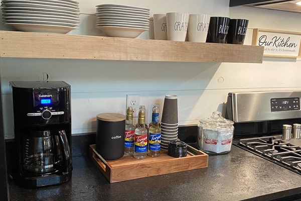 Coffee bar! Complimentary to-go coffee cups for your departure.