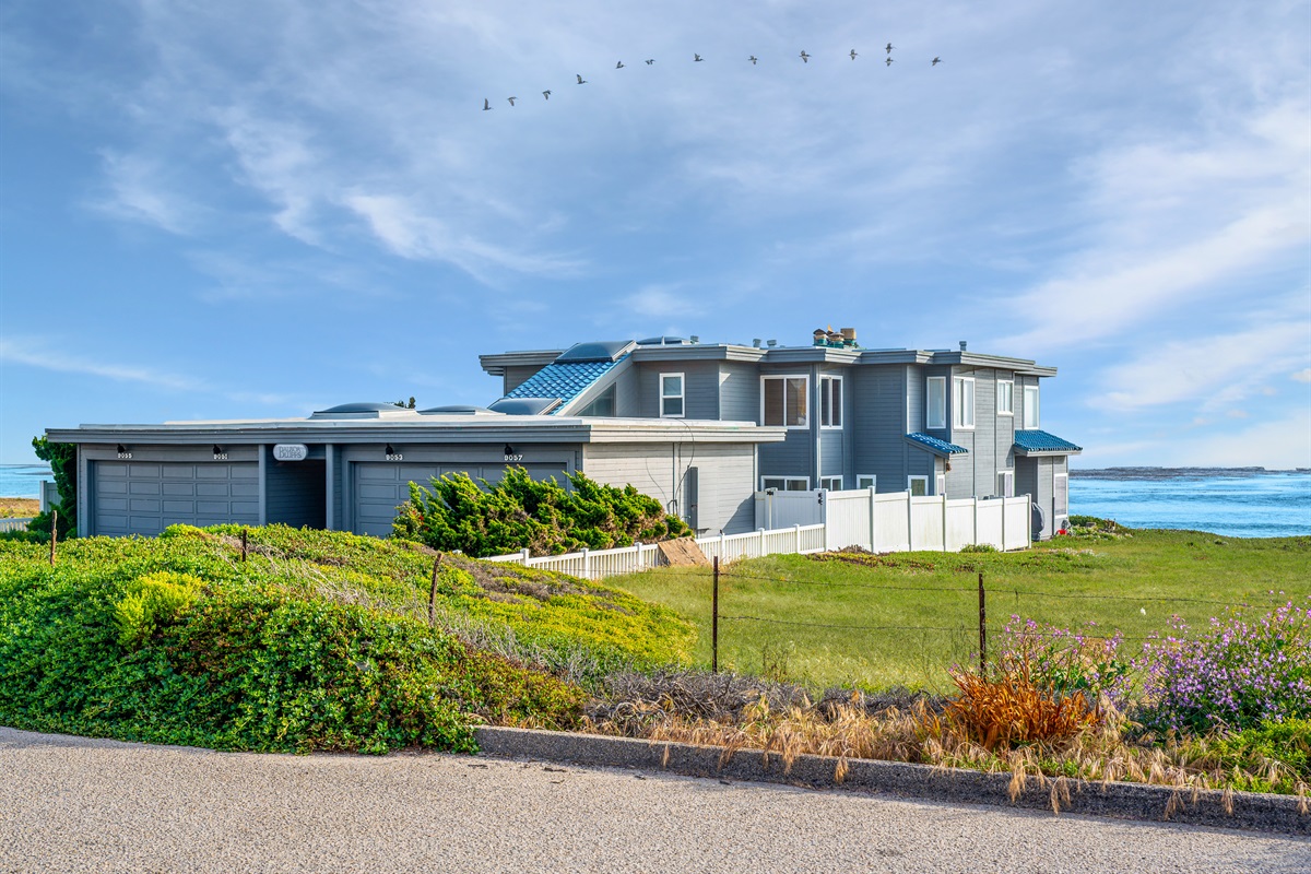 The condos from the street, Blue Haven is the lower level unit
