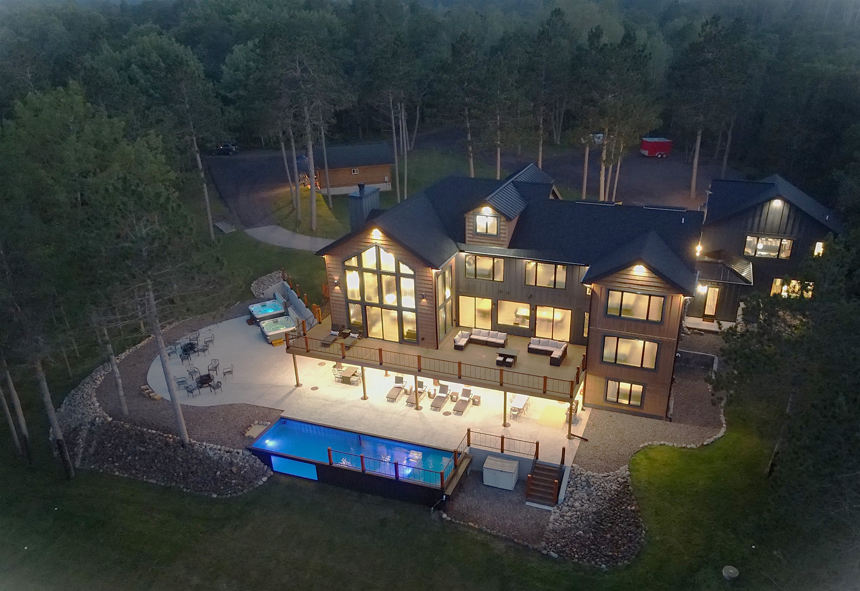 Drone shot at dusk