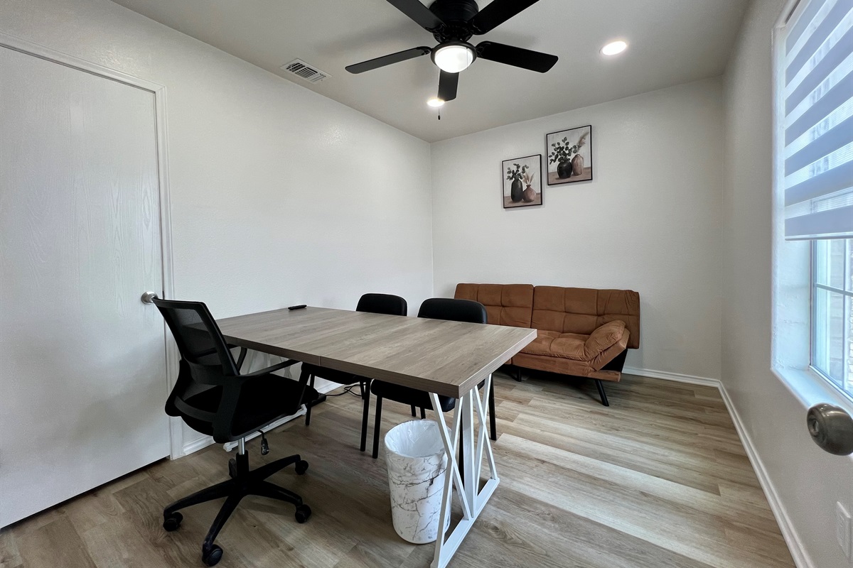 Cozy office space with desk