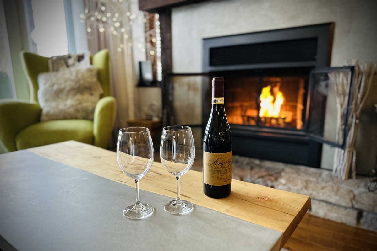 Cozy up next to the brand new wood burning fireplace!