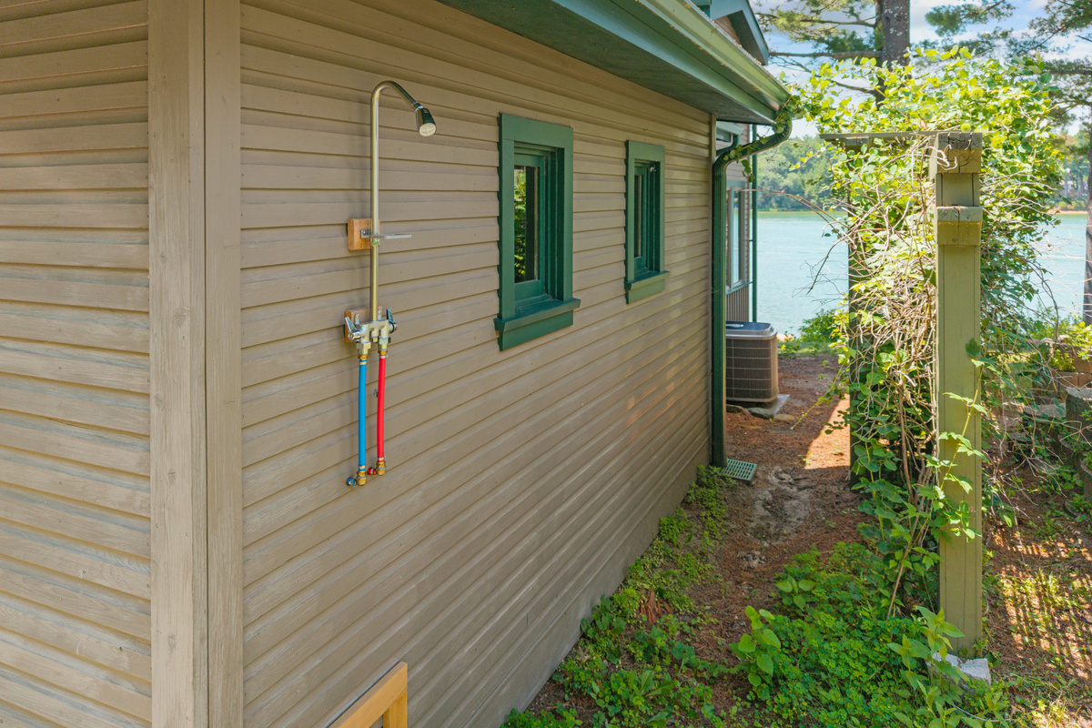 Coming soon—rinse off after a day of swimming and lake adventures in the outdoor shower, just steps from the water.